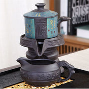 8 Pcs Set Semi Automatic Tea Sets Chinese Ceramic Purple Clay Tea Set Tea Cup The Kung Fu Teapot Set-Health Wisdom™