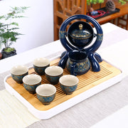 8 Pcs Set Semi Automatic Tea Sets Chinese Ceramic Purple Clay Tea Set Tea Cup The Kung Fu Teapot Set-Health Wisdom™