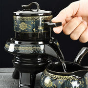 8 Pcs Set Semi Automatic Tea Sets Chinese Ceramic Purple Clay Tea Set Tea Cup The Kung Fu Teapot Set-Health Wisdom™