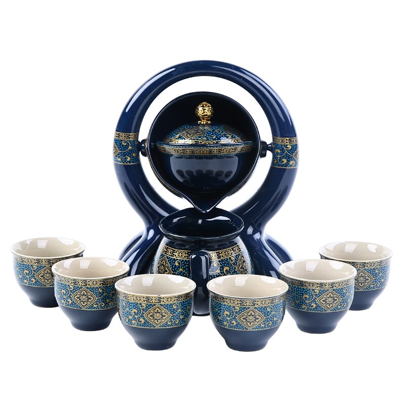 8 Pcs Set Semi Automatic Tea Sets Chinese Ceramic Purple Clay Tea Set Tea Cup The Kung Fu Teapot Set-Health Wisdom™