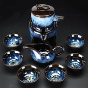 8 Pcs Set Semi Automatic Tea Sets Chinese Ceramic Purple Clay Tea Set Tea Cup The Kung Fu Teapot Set-Health Wisdom™