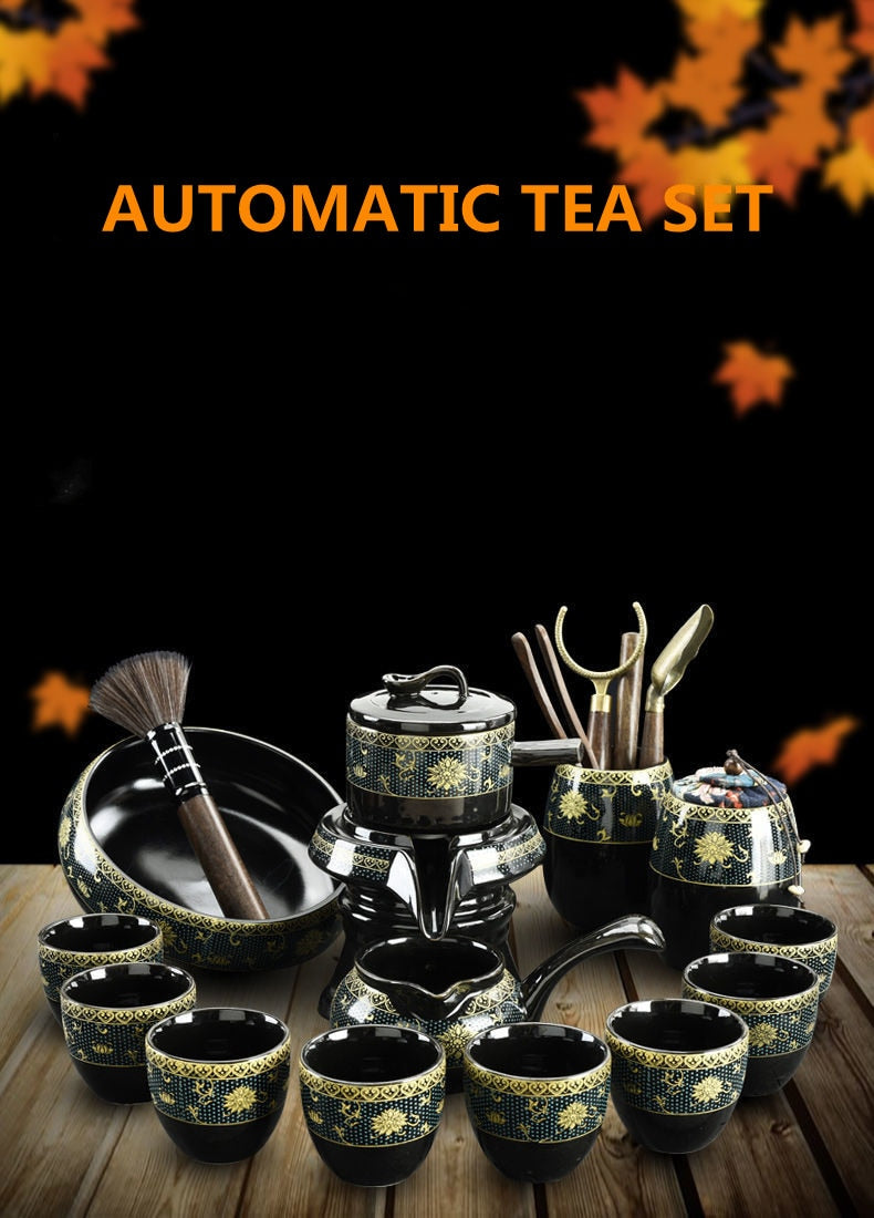 8 Pcs Set Semi Automatic Tea Sets Chinese Ceramic Purple Clay Tea Set Tea Cup The Kung Fu Teapot Set-Health Wisdom™