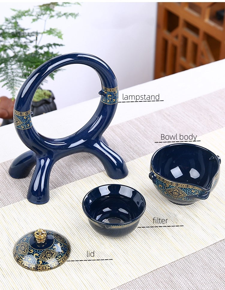 8 Pcs Set Semi Automatic Tea Sets Chinese Ceramic Purple Clay Tea Set Tea Cup The Kung Fu Teapot Set-Health Wisdom™