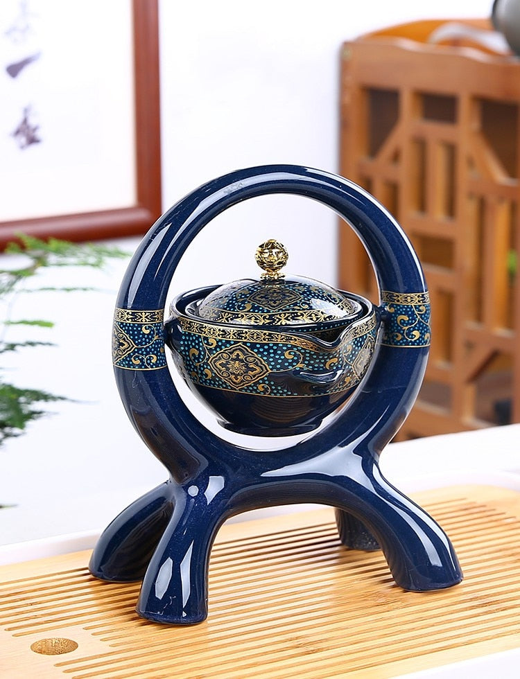 8 Pcs Set Semi Automatic Tea Sets Chinese Ceramic Purple Clay Tea Set Tea Cup The Kung Fu Teapot Set-Health Wisdom™