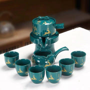 8 Pcs Set Semi Automatic Tea Sets Chinese Ceramic Purple Clay Tea Set Tea Cup The Kung Fu Teapot Set-Health Wisdom™