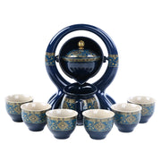 8 Pcs Set Semi Automatic Tea Sets Chinese Ceramic Purple Clay Tea Set Tea Cup The Kung Fu Teapot Set-Health Wisdom™