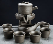 8 Pcs Set Semi Automatic Tea Sets Chinese Ceramic Purple Clay Tea Set Tea Cup The Kung Fu Teapot Set-Health Wisdom™