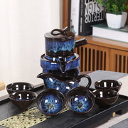8 Pcs Set Semi Automatic Tea Sets Chinese Ceramic Purple Clay Tea Set Tea Cup The Kung Fu Teapot Set-Health Wisdom™