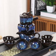8 Pcs Set Semi Automatic Tea Sets Chinese Ceramic Purple Clay Tea Set Tea Cup The Kung Fu Teapot Set-Health Wisdom™