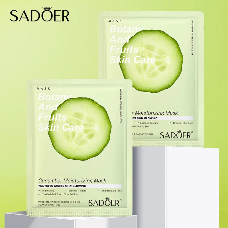 8 Pieces Strawberry Facial Mask Sheets Chamomile Pomegranate Cucumber Plant Fruit Masks for Oil Control Anti-wrinkle Anti-aging-Health Wisdom™