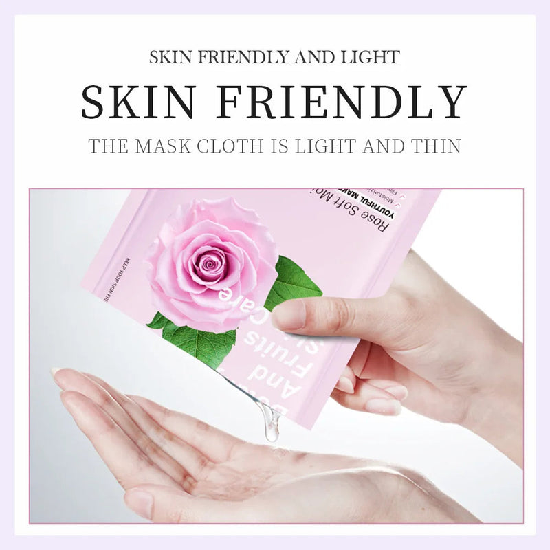 8 Pieces Strawberry Facial Mask Sheets Chamomile Pomegranate Cucumber Plant Fruit Masks for Oil Control Anti-wrinkle Anti-aging-Health Wisdom™
