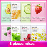 8 Pieces Strawberry Facial Mask Sheets Chamomile Pomegranate Cucumber Plant Fruit Masks for Oil Control Anti-wrinkle Anti-aging-Health Wisdom™