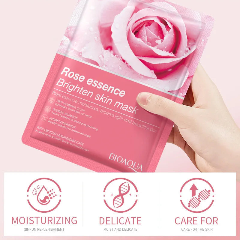 8pcs BIOAQUA Natural Fruits Face Masks Skincare Anti-acne Moisturizing Anti Aging Skin Brighten Facial Mask Sheet Mask Face Care-Health Wisdom™