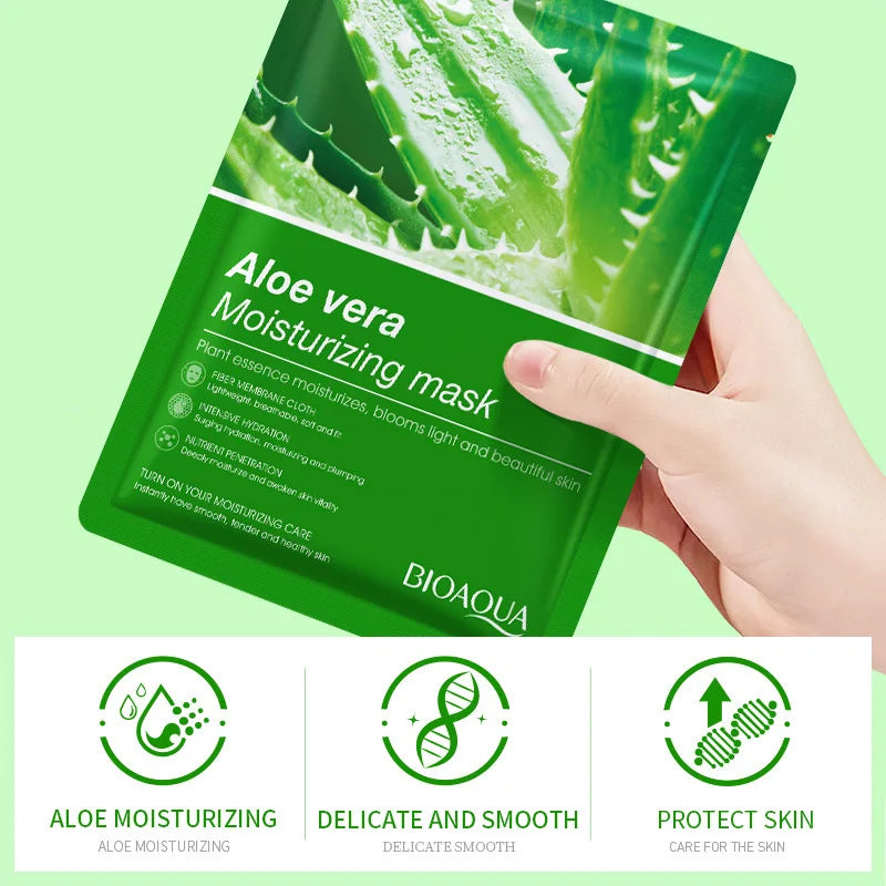 8pcs BIOAQUA Natural Fruits Face Masks Skincare Anti-acne Moisturizing Anti Aging Skin Brighten Facial Mask Sheet Mask Face Care-Health Wisdom™
