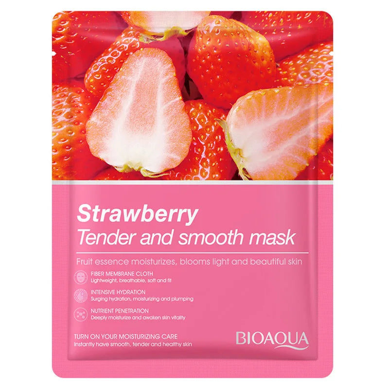 8pcs BIOAQUA Natural Fruits Face Masks Skincare Anti-acne Moisturizing Anti Aging Skin Brighten Facial Mask Sheet Mask Face Care-Health Wisdom™