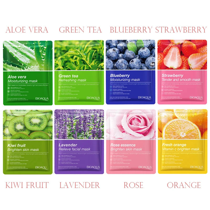 8pcs Natural Plant Face Mask Beauty Skincare Masks Moisturizing Anti Aging Hydrating Facial Mask Face Care Korean Cosmetics-Health Wisdom™