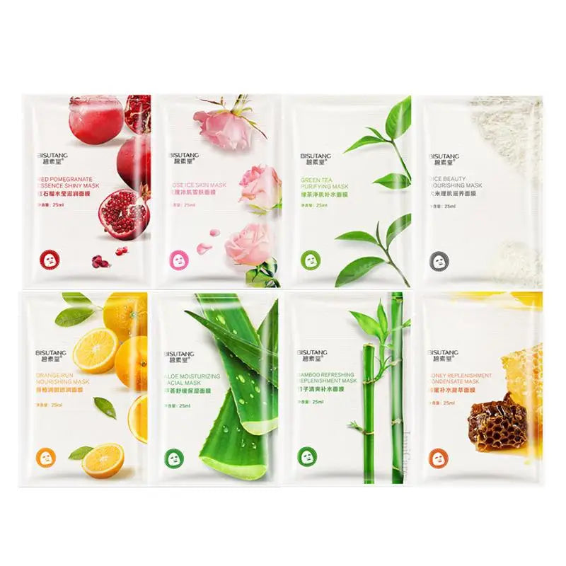 8pcs Natural Plant Face Mask Beauty Skincare Masks Moisturizing Anti Aging Hydrating Facial Mask Face Care Korean Cosmetics-Health Wisdom™