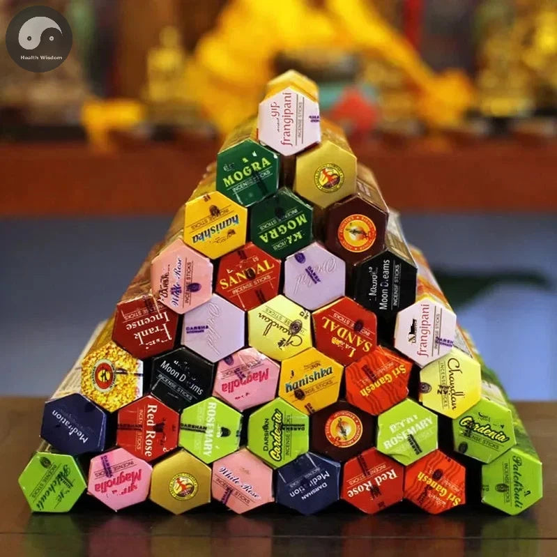 9 Boxes Incense Stick with Incense Plate Authentic Indian Incense Premium Multiple Flavors Mixed Package Random Surprise Hotsale-Health Wisdom™