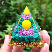 A03 Energy Pyramid Orgonite Crystals Stone Orgone Pyramid Natural Amethyst Peridot Reiki Chakra Energy Generator Meditation Tool-Health Wisdom™