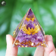A30 Energy Pyramid Orgonite Crystals Stone Orgone Pyramid Natural Amethyst Peridot Reiki Chakra Energy Generator Meditation Tool-Health Wisdom™