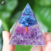 A32 Natural Energy Pyramid Orgonite Crystals Stone Orgone Pyramid Amethyst Peridot Reiki Chakra Energy Generator Meditation Tool-Health Wisdom™