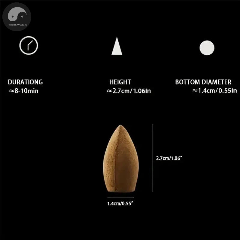 About 200pcs with Plastic Box Mixed Backflow Incense Cones Sandalwood Jasmine Rose Smoke Cone Reflux Tower Incense Bullet-Health Wisdom™
