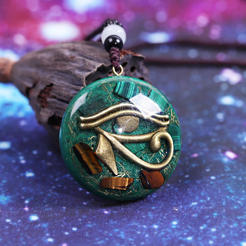 Ancient Orgonite Egypt The Eye Of Horus Pendant For Women And Men Luminous Orgone Energy Necklaces Malachite Reiki Healing Jewelry-Health Wisdom™
