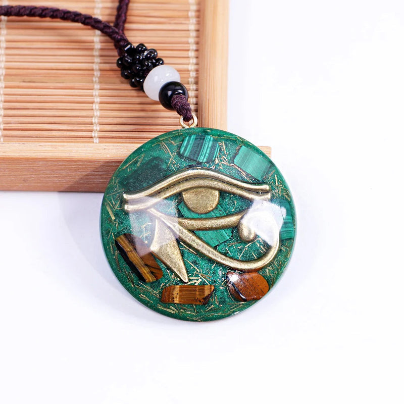 Ancient Orgonite Egypt The Eye Of Horus Pendant For Women And Men Luminous Orgone Energy Necklaces Malachite Reiki Healing Jewelry-Health Wisdom™