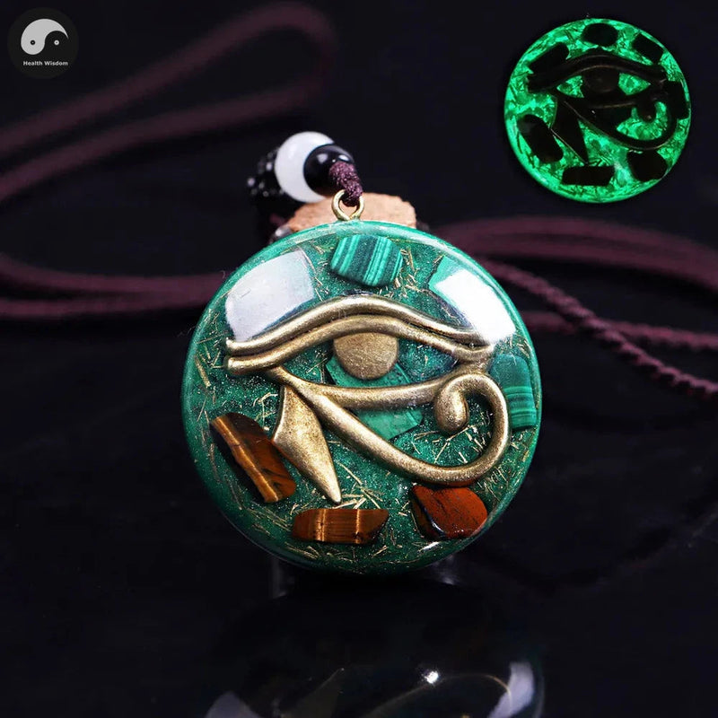Ancient Orgonite Egypt The Eye Of Horus Pendant For Women And Men Luminous Orgone Energy Necklaces Malachite Reiki Healing Jewelry-Health Wisdom™