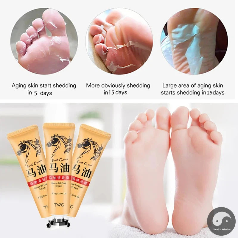 Anti Crack Foot Cream Heel Cracked Repair Horse Oil Cream Smooth Removal Dead Skin Callus Anti-Drying Hand Feet Skin Care 30g-Health Wisdom™