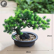 Artificial Flower Bonsai Green Plant Zen Simulated Tree Pine Potted Flower Pot Desktop Decoration Fengshui Decor Plant Viewing-Health Wisdom™