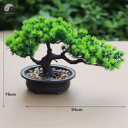 Artificial Flower Bonsai Green Plant Zen Simulated Tree Pine Potted Flower Pot Desktop Decoration Fengshui Decor Plant Viewing-Health Wisdom™