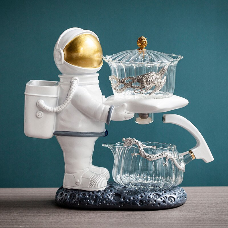 Astronaut Creative Fish Magnetic Teapot Glass Lazy Automatic Tea Making Household Pu'er Oolong Tea Set Infuser Drinking-Health Wisdom™