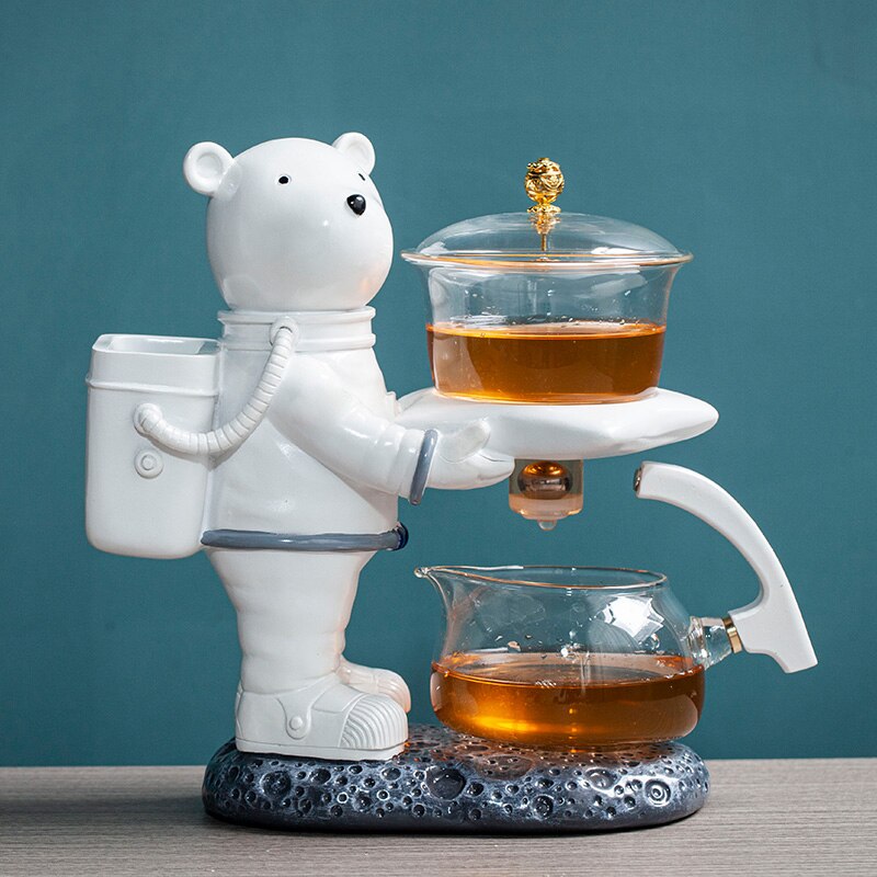 Astronaut Creative Fish Magnetic Teapot Glass Lazy Automatic Tea Making Household Pu'er Oolong Tea Set Infuser Drinking-Health Wisdom™