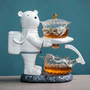 Astronaut Kungfu Tea Set Automatic Glass Teapot Heat-resistant Tea Infuser Glass Tea Maker Pot With Base-Health Wisdom™