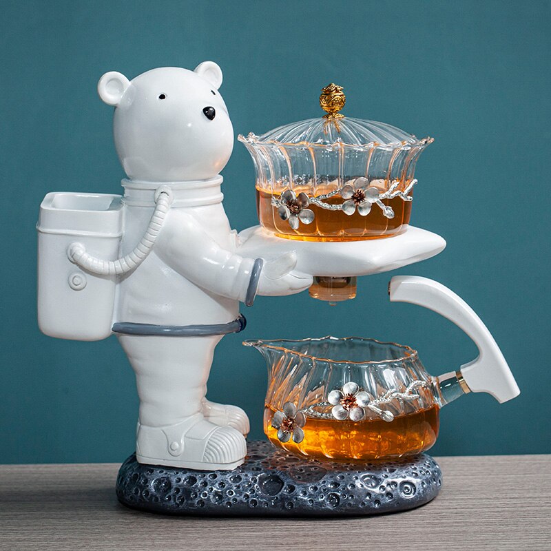 Astronaut Kungfu Tea Set Automatic Glass Teapot Heat-resistant Tea Infuser Glass Tea Maker Pot With Base-Health Wisdom™