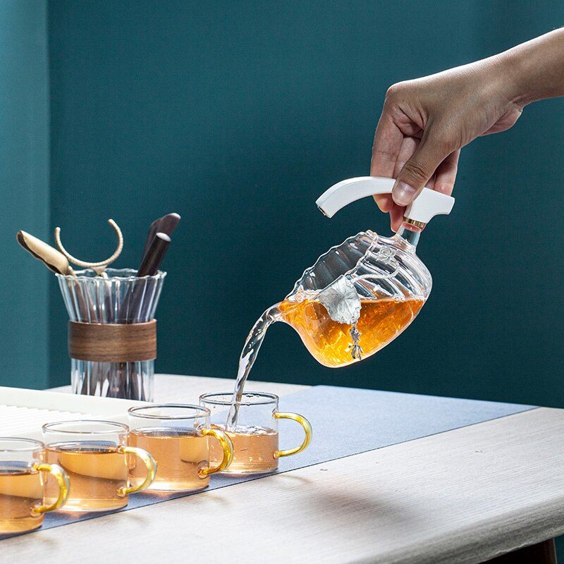 Astronaut Kungfu Tea Set Automatic Glass Teapot Heat-resistant Tea Infuser Glass Tea Maker Pot With Base-Health Wisdom™