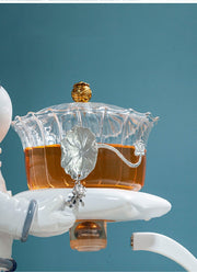 Astronaut Kungfu Tea Set Automatic Glass Teapot Heat-resistant Tea Infuser Glass Tea Maker Pot With Base-Health Wisdom™