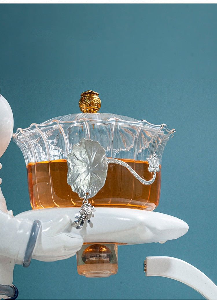 Astronaut Kungfu Tea Set Automatic Glass Teapot Heat-resistant Tea Infuser Glass Tea Maker Pot With Base-Health Wisdom™