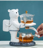 Astronaut Kungfu Tea Set Automatic Glass Teapot Heat-resistant Tea Infuser Glass Tea Maker Pot With Base-Health Wisdom™