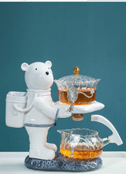 Astronaut Kungfu Tea Set Automatic Glass Teapot Heat-resistant Tea Infuser Glass Tea Maker Pot With Base-Health Wisdom™