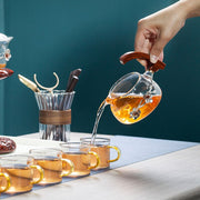 Astronaut Tea Making Artifact Kungfu Teapot Teacup Automatic Tea Set Heat-resistant Glass Teapot Holder Base-Health Wisdom™