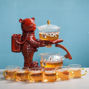 Astronaut Tea Making Artifact Kungfu Teapot Teacup Automatic Tea Set Heat-resistant Glass Teapot Holder Base-Health Wisdom™