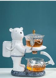 Astronaut Tea Making Artifact Kungfu Teapot Teacup Automatic Tea Set Heat-resistant Glass Teapot Holder Base-Health Wisdom™