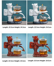 Astronaut Tea Making Artifact Kungfu Teapot Teacup Automatic Tea Set Heat-resistant Glass Teapot Holder Base-Health Wisdom™