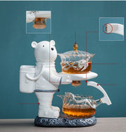Astronaut Tea Making Artifact Kungfu Teapot Teacup Automatic Tea Set Heat-resistant Glass Teapot Holder Base-Health Wisdom™