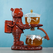 Astronaut Tea Making Artifact Kungfu Teapot Teacup Automatic Tea Set Heat-resistant Glass Teapot Holder Base-Health Wisdom™