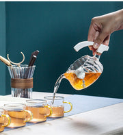 Astronaut Tea Making Artifact Kungfu Teapot Teacup Automatic Tea Set Heat-resistant Glass Teapot Holder Base-Health Wisdom™