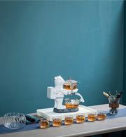 Astronaut Tea Making Artifact Kungfu Teapot Teacup Automatic Tea Set Heat-resistant Glass Teapot Holder Base-Health Wisdom™