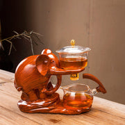 Automatic Teapot Tea Infuser Magnetic Water Diversion Heat-resistant Kungfu Tea Drinking Creative GlassTea Set-Health Wisdom™